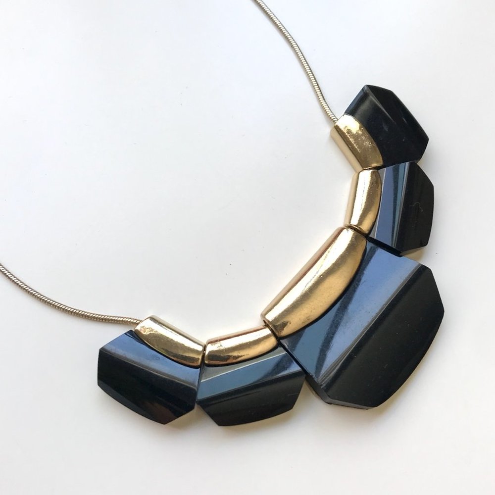 BP. Statement Pendant Necklace | Gold/Black